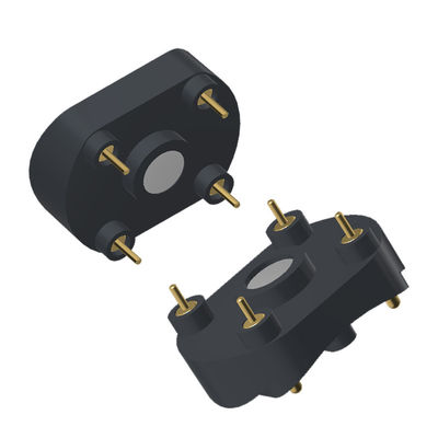 Through Hole Round Magnetic Connector 4 Pin Pogo Pin Connectors Customized