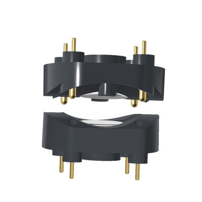 Through Hole Round Magnetic Connector 4 Pin Pogo Pin Connectors Customized